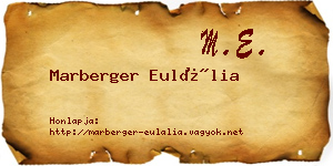 Marberger Eulália névjegykártya